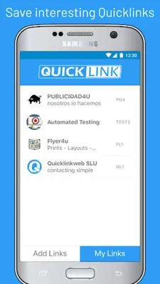 Quicklink android App screenshot 2